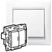 VALENA DIY Переключатель 2-клавишный схема 6/2 10АХ безвинтовые зажимы белый 694266 Legrand