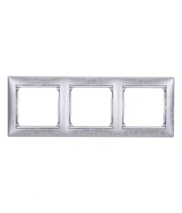 VALENA DIY Рамка 3местная алюминий матовый 694355 Legrand