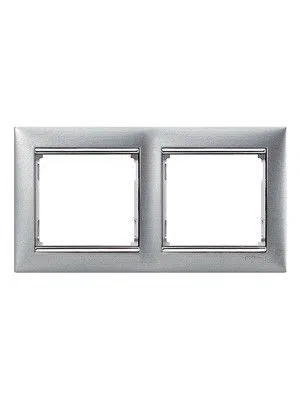 VALENA DIY Рамка 2-местная алюминий модерн 694357 Legrand