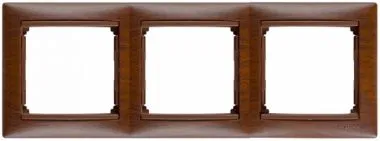 VALENA DIY Рамка 3-местная дерево тонированное 694364 Legrand