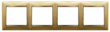 VALENA DIY Рамка 4-местная золото матовое 694368 Legrand
