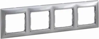 VALENA DIY Рамка 4местная алюминий матовый 694379 Legrand