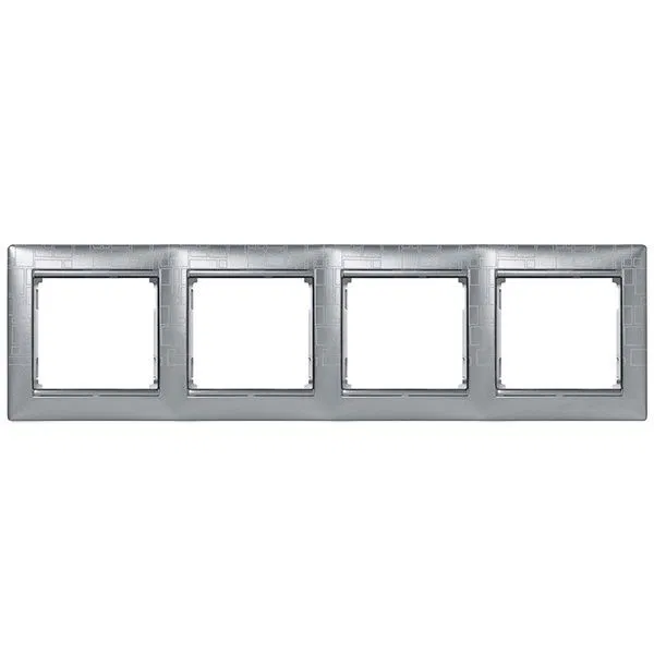 VALENA DIY Рамка 4-местная алюминий модерн 694380 Legrand