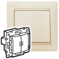 VALENA DIY Выключатель 2-клавишный с подсветкой схема 5L 10АХ безвинтовые зажимы слоновая кость 695630 Legrand