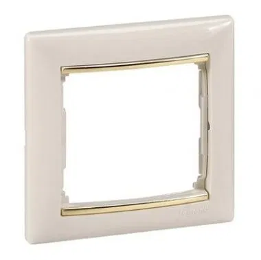 VALENA DIY Рамка 1-местная слоновая кость (золотой штрих) 695646 Legrand