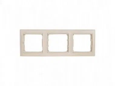 VALENA DIY Рамка 3-местная слоновая кость (золотой штрих) 695648 Legrand