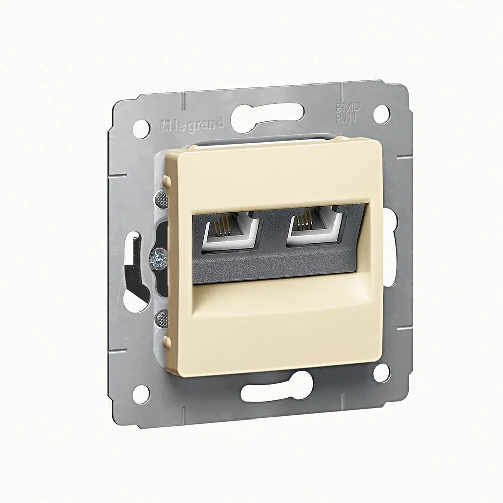 Cariva DIY Розетка RJ11 - 2 входа, слоновая кость 695921 Legrand