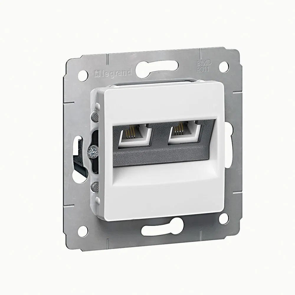Cariva DIY Розетка RJ11 - 2 входа, белая 695951 Legrand