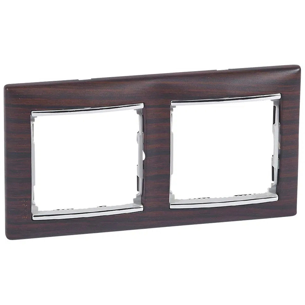VALENA DIY Рамка 2-местная темное дерево (серебряный штрих) 696731 Legrand