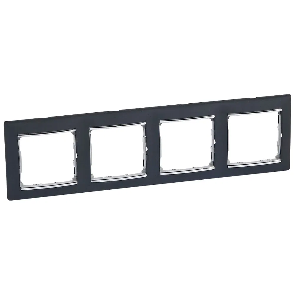 VALENA DIY Рамка 4-местная ноктюрн (серебряный штрих) 696741 Legrand
