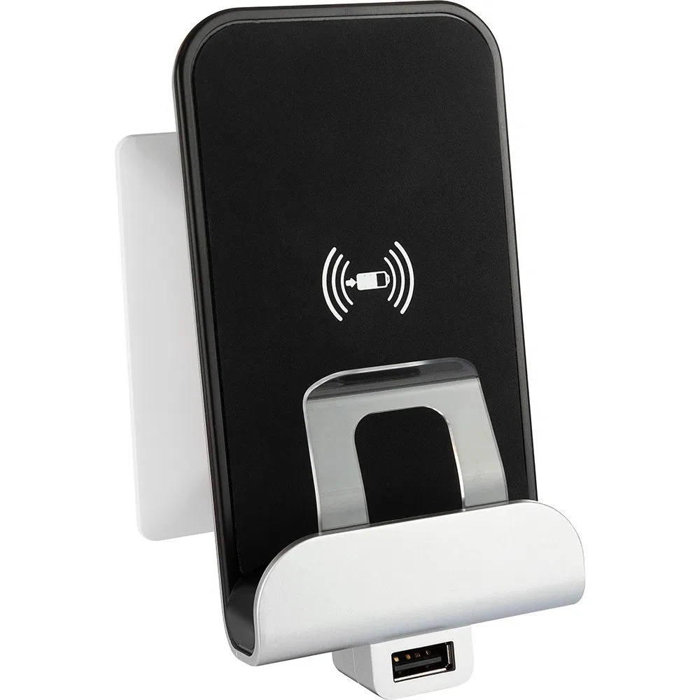 Valena Life.Беспроводное зарядное устройство Qi 1А с дополнительным разьемом USB A 5В 2,4А. 753114 Legrand