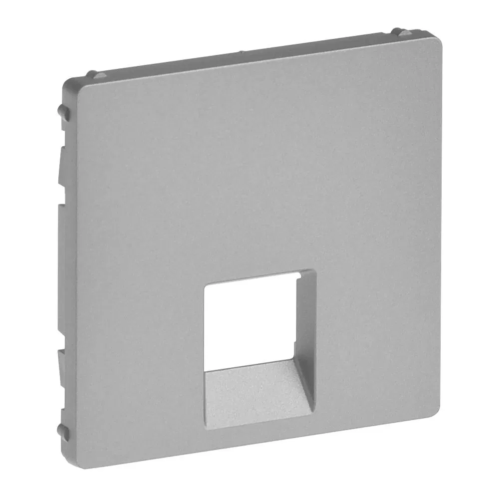 Valena LIFE.Лицевая панель для одиночных телефонных/информационных розеток.Алюминий 755412 Legrand