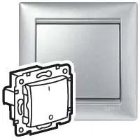 VALENA Переключатель 1-клавишный для люминисцентных ламп схема 6L 10АХ 400В безвинтовые зажимы алюминий 770103 Legrand