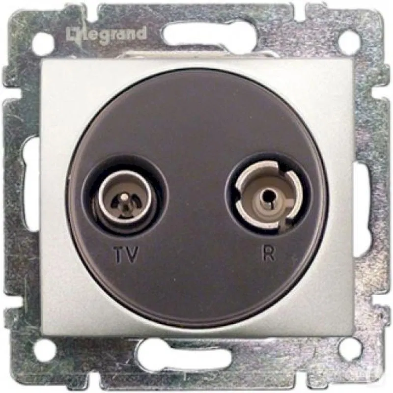 VALENA Розетка TV-FM оконечная алюминий 770133 Legrand
