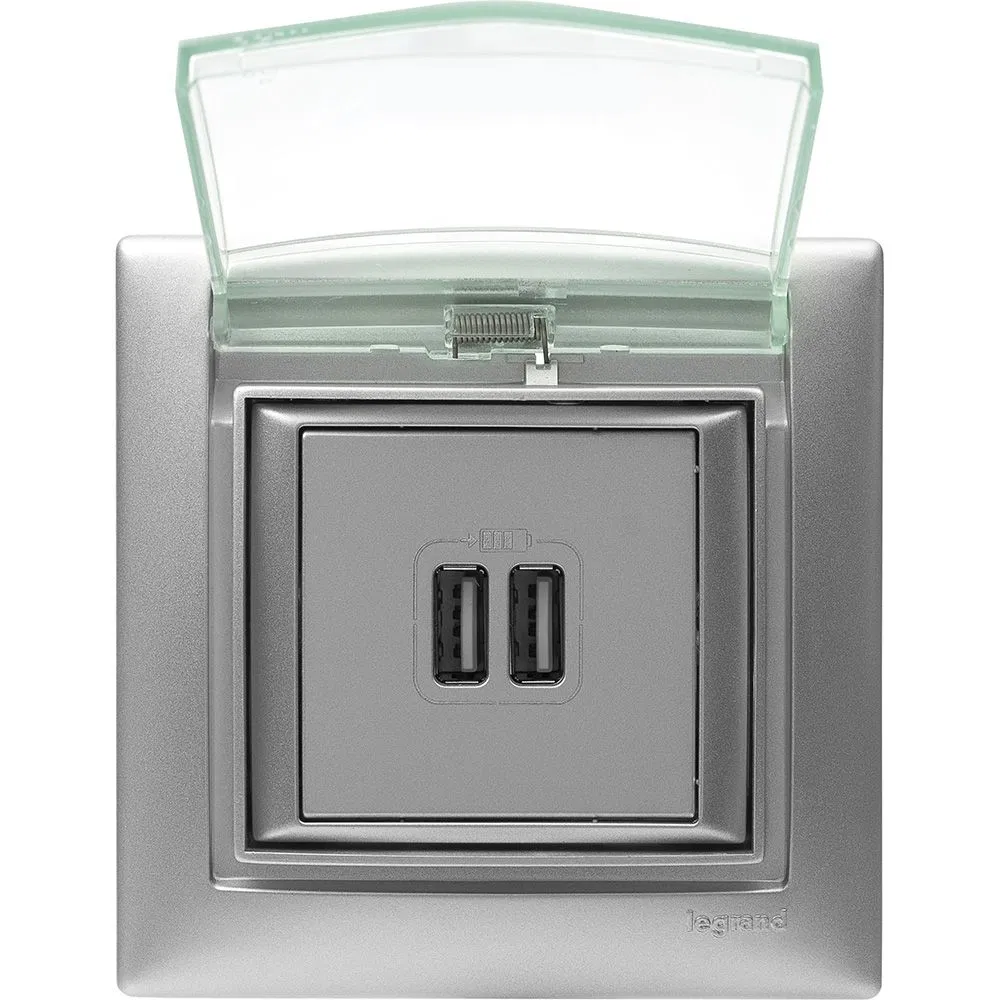 VALENA Рамка 1-местная IP44 с крышкой алюминий 770150 Legrand