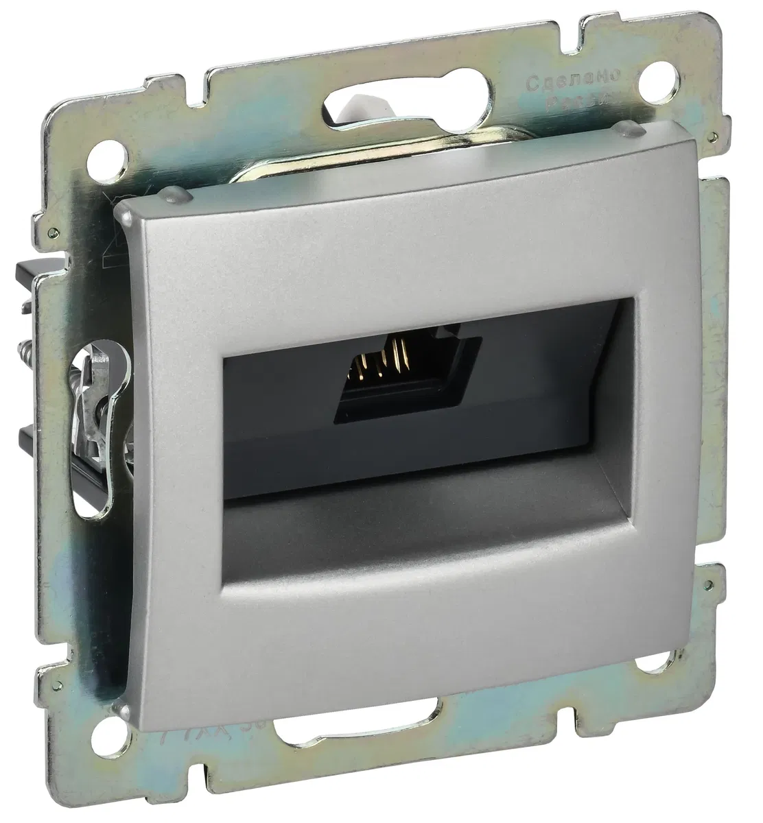 VALENA Розетка компьютерная RJ45 категория 5Е UTP с захватами алюминий 770230 Legrand