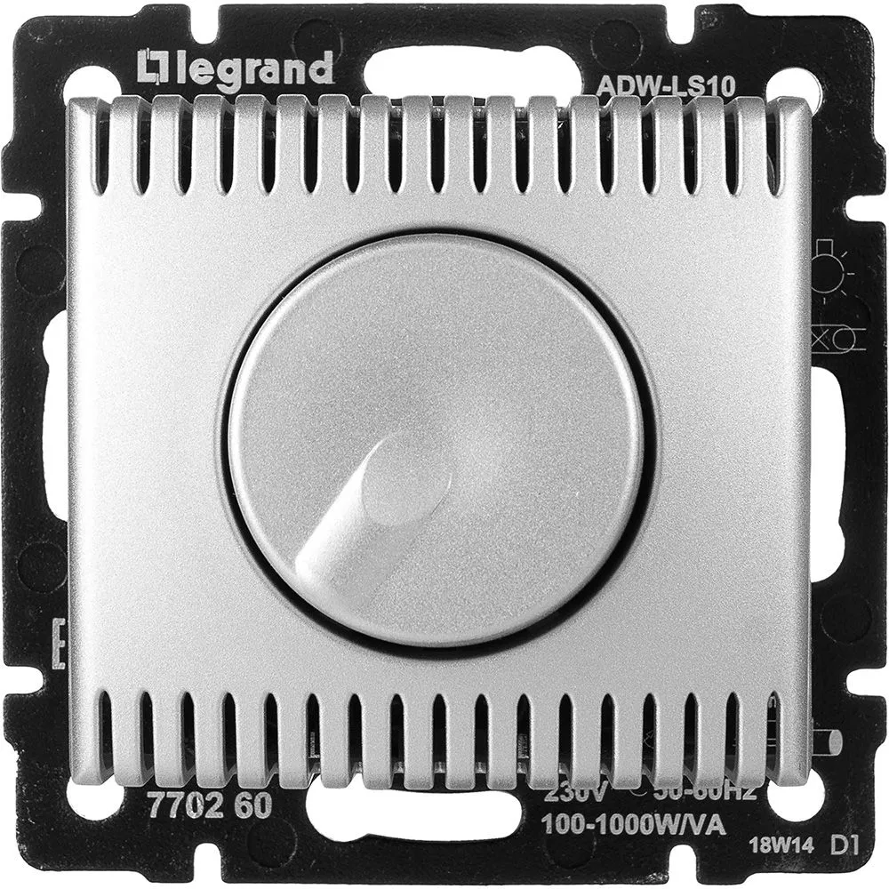 VALENA Rotary push-button dimmer LED 1000W aluminum 770260 Legrand