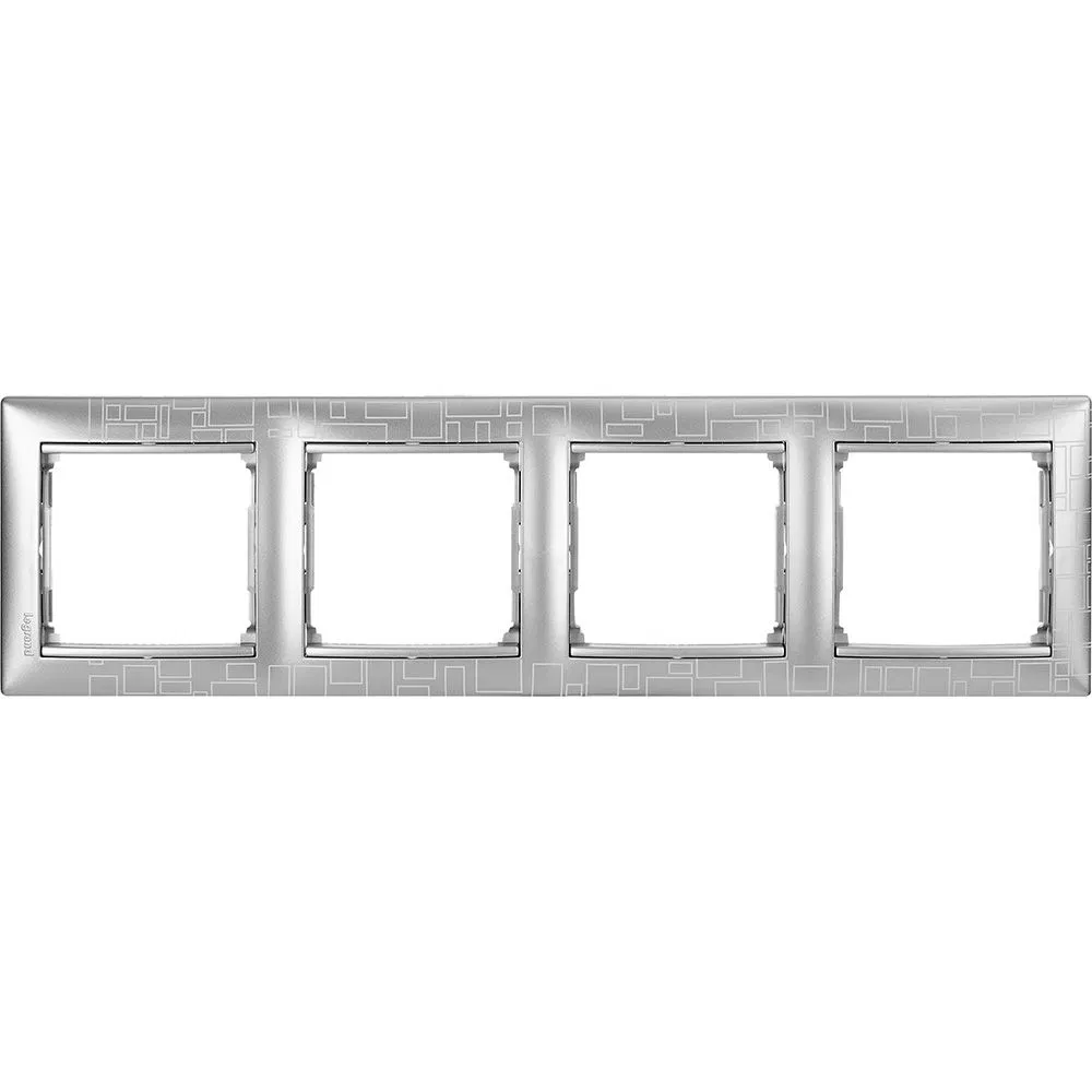 VALENA Рамка 4-местная алюминий модерн 770344 Legrand