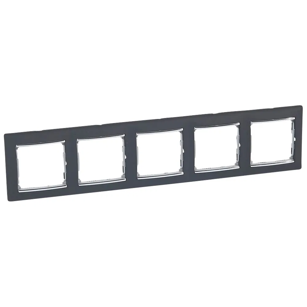 VALENA Рамка 5-местная ноктюрн (серебряный штрих) 770395 Legrand