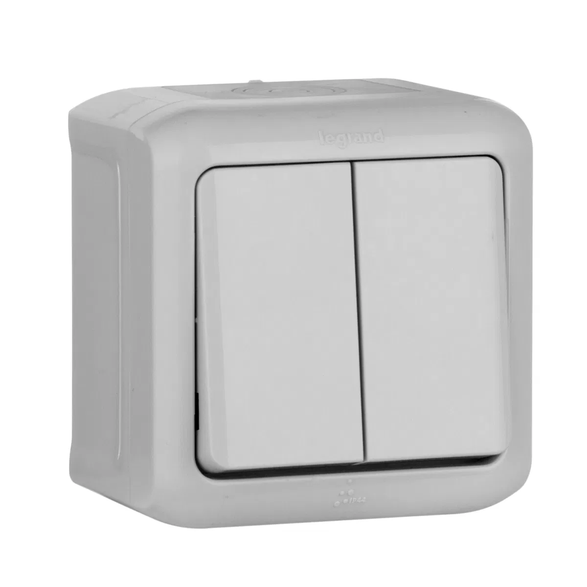 Двухклавишный выключатель 10 A - 250 В~ - Quteo IP 44 - Серый 782332 Legrand