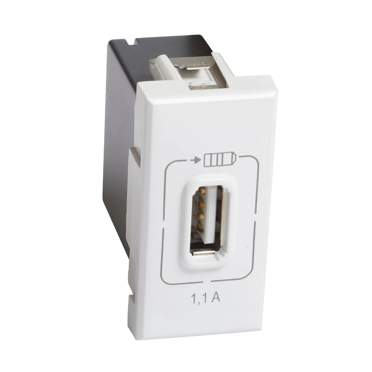 Axolute. Розетка USB для зарядки мобильных устройств 1,1А 230/5В. 1 модуль. Цвет Белый HD4285C1 Legrand
