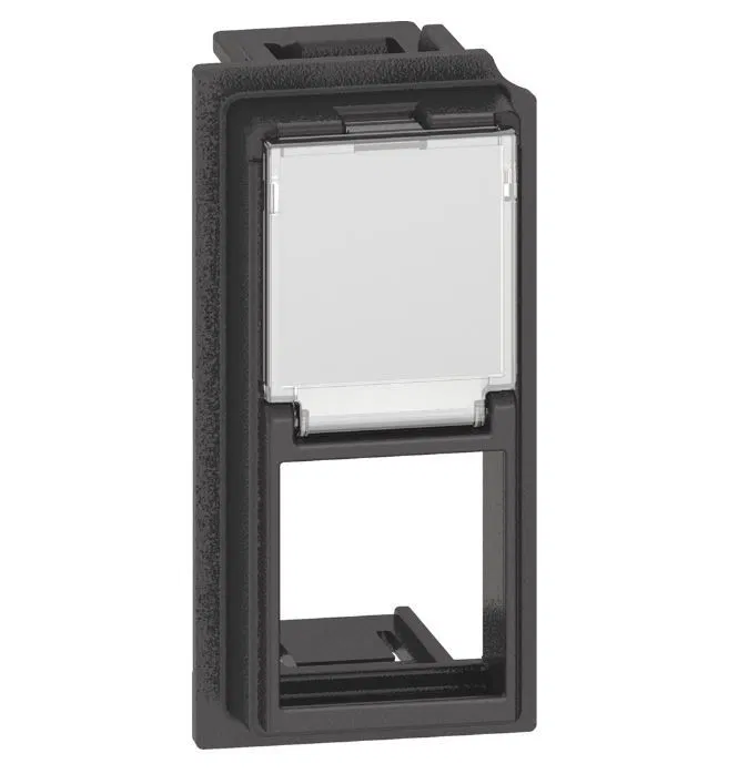 LIVING NOW. Лицевая панель для адаптеров Keystone RJ45 1 модуль.Цвет Черный. KG07K Legrand