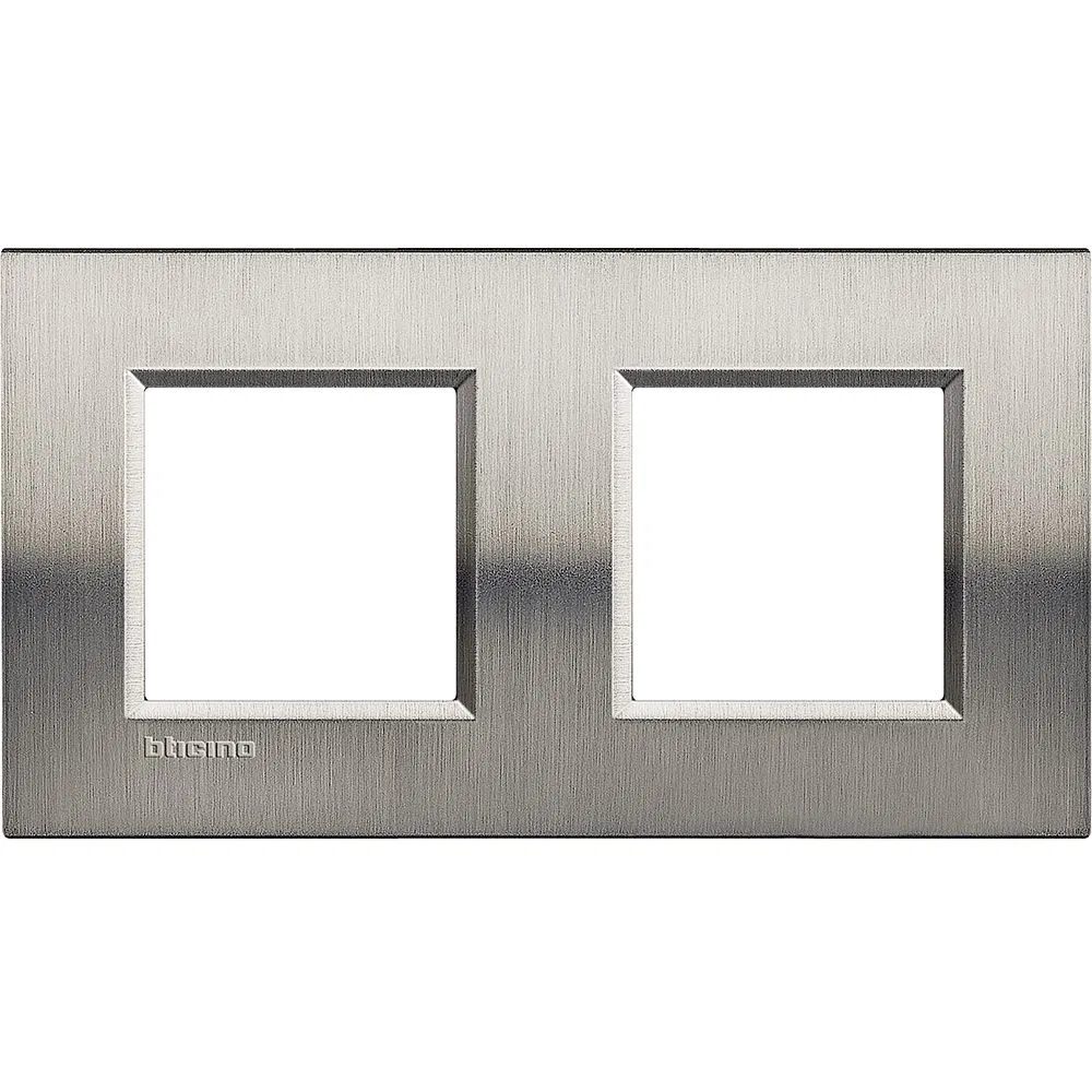 LivingLight Рамка прямоугольная, 2 поста, цвет Фактурная сталь LNA4802M2ACS Legrand