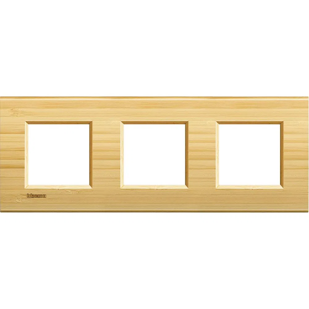 LivingLight Рамка прямоугольная, 3 поста, цвет Бамбук LNA4802M3LBA Legrand