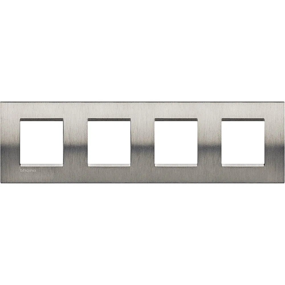 LivingLight Рамка прямоугольная, 4 поста, цвет Фактурная сталь LNA4802M4ACS Legrand