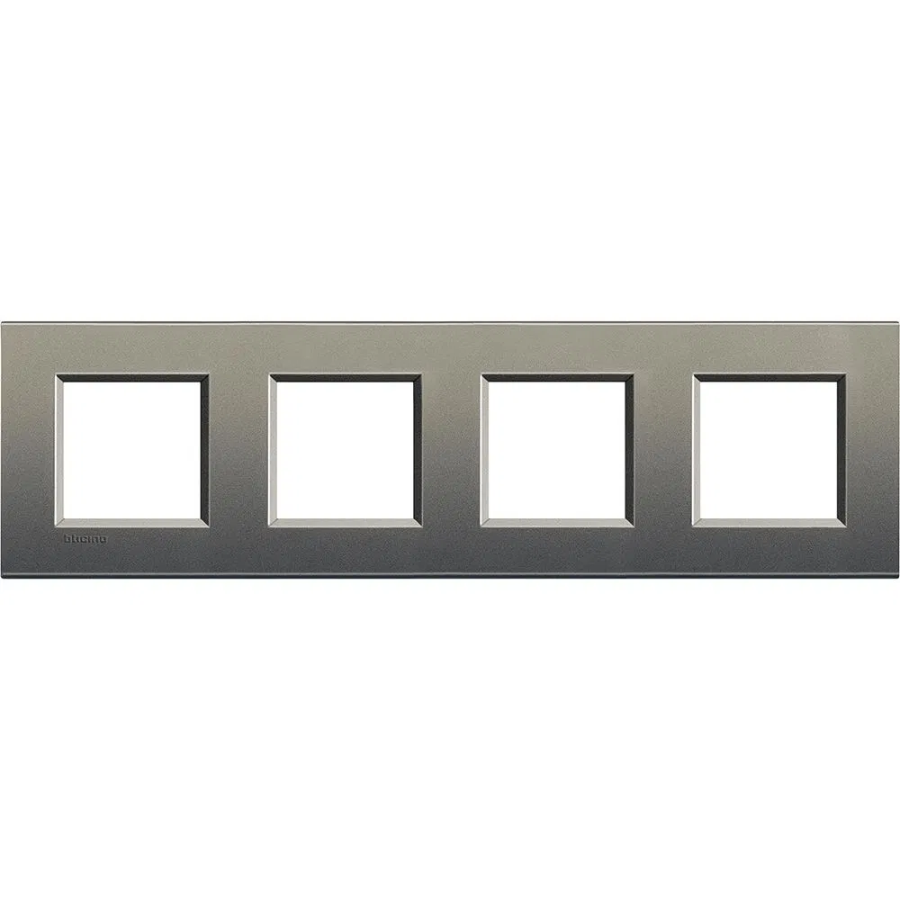 LivingLight Рамка прямоугольная, 4 поста, цвет Серый шелк LNA4802M4AE Legrand