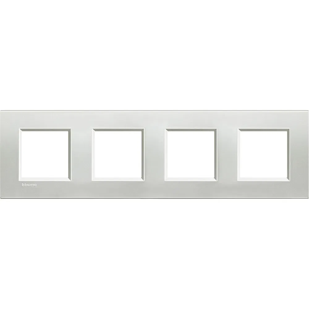 LivingLight Рамка прямоугольная, 4 поста, цвет Серебро LNA4802M4AG Legrand
