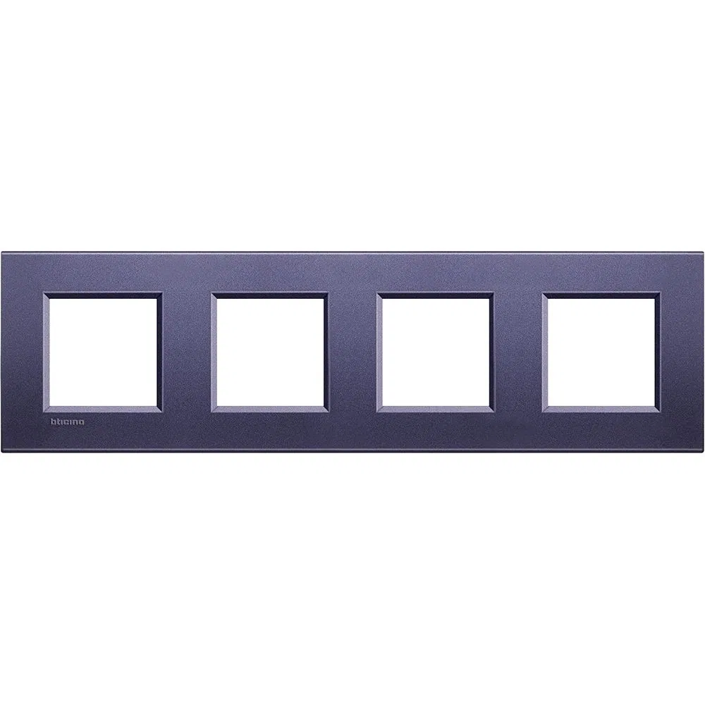 LivingLight Рамка прямоугольная, 4 поста, цвет Синий шелк LNA4802M4CB Legrand
