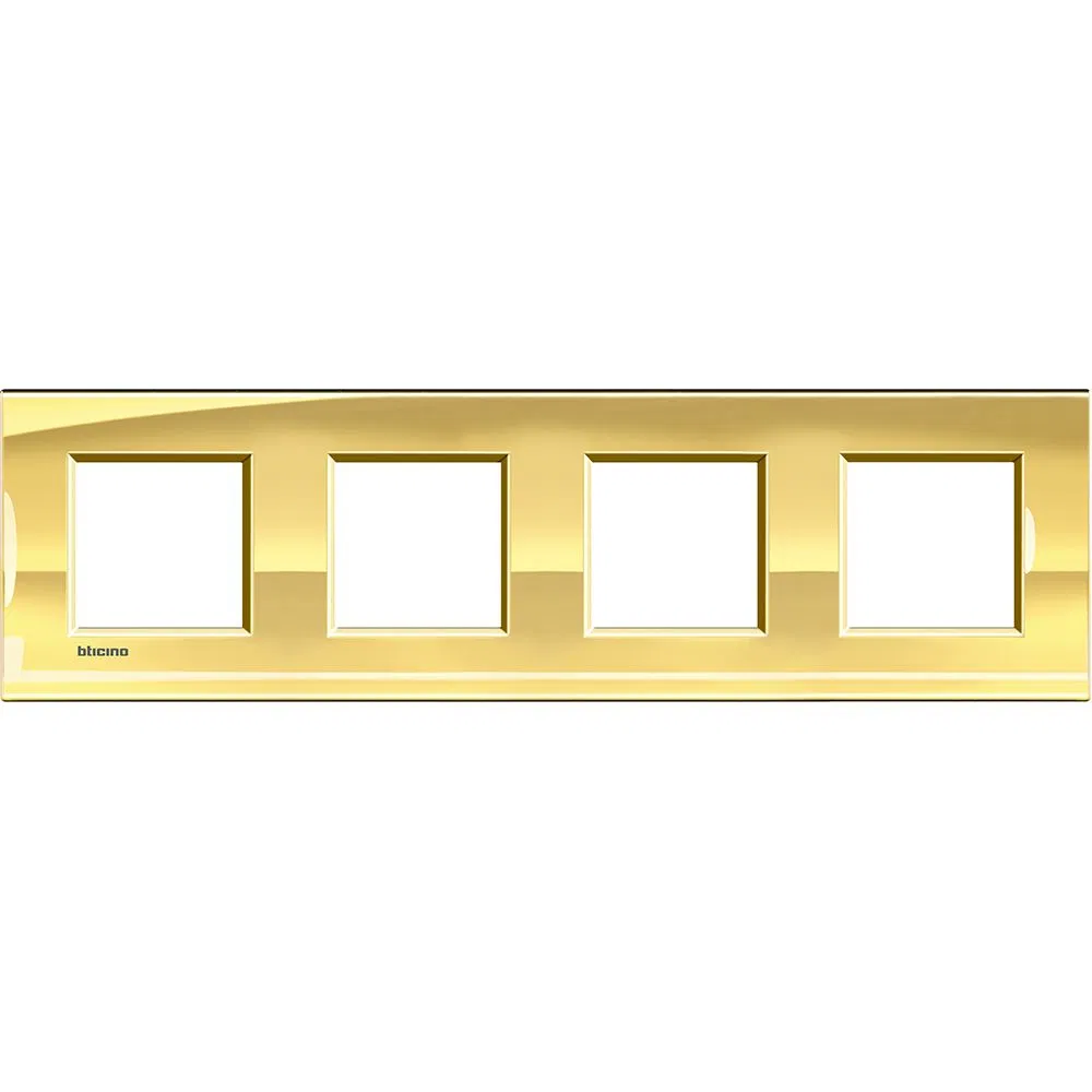LivingLight Рамка прямоугольная, 4 поста, цвет Золото LNA4802M4OA Legrand