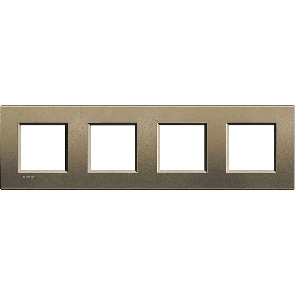 LivingLight Рамка прямоугольная, 4 поста, цвет Коричневый шелк LNA4802M4SQ Legrand