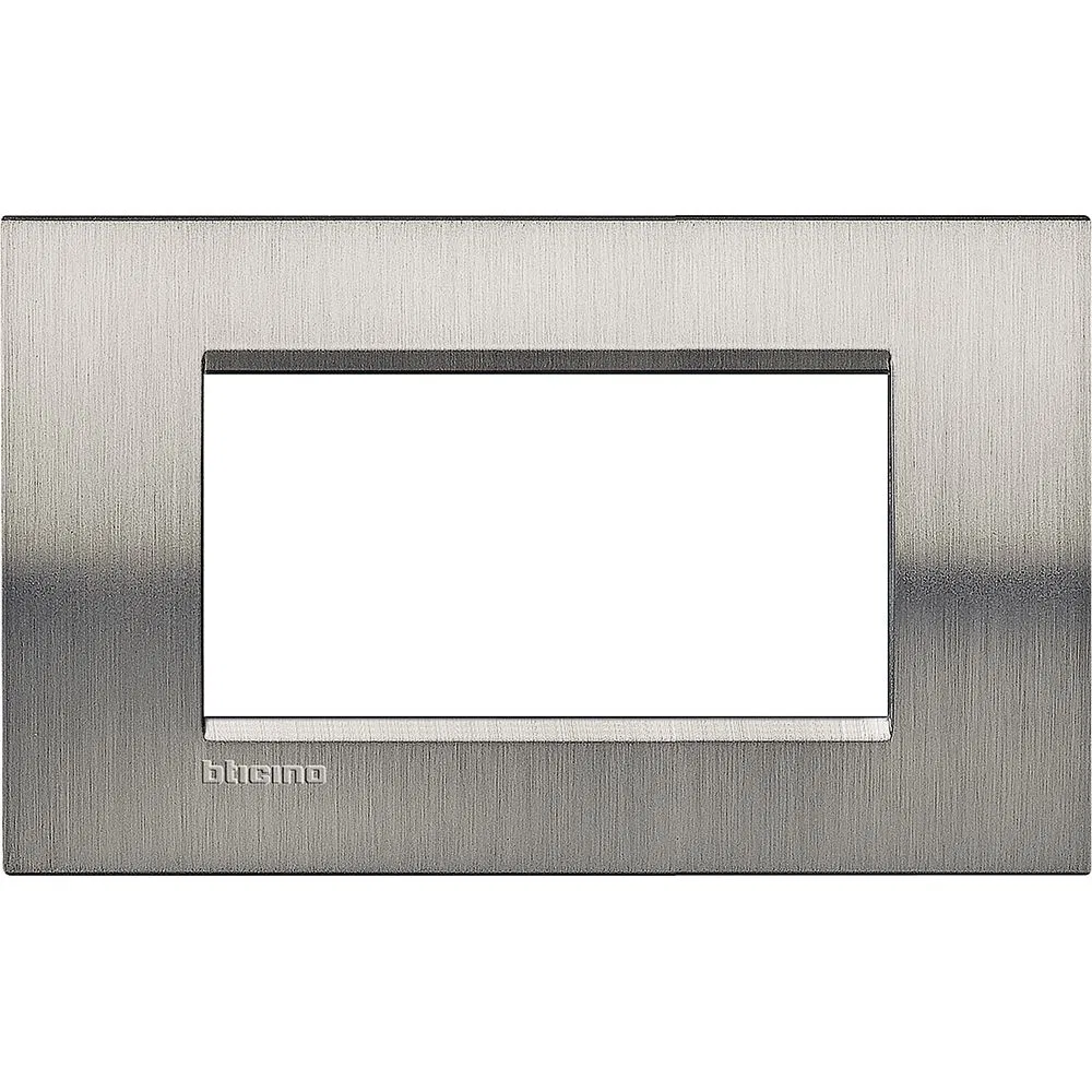 LivingLight Рамка прямоугольная, 4 модуля, цвет Фактурная сталь LNA4804ACS Legrand
