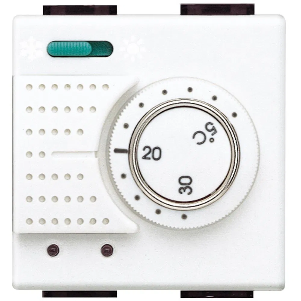 Electronic room thermostat with "winter/summer" switch and relay output on C-NO contact 2A 250V 2 modules N4442 Legrand