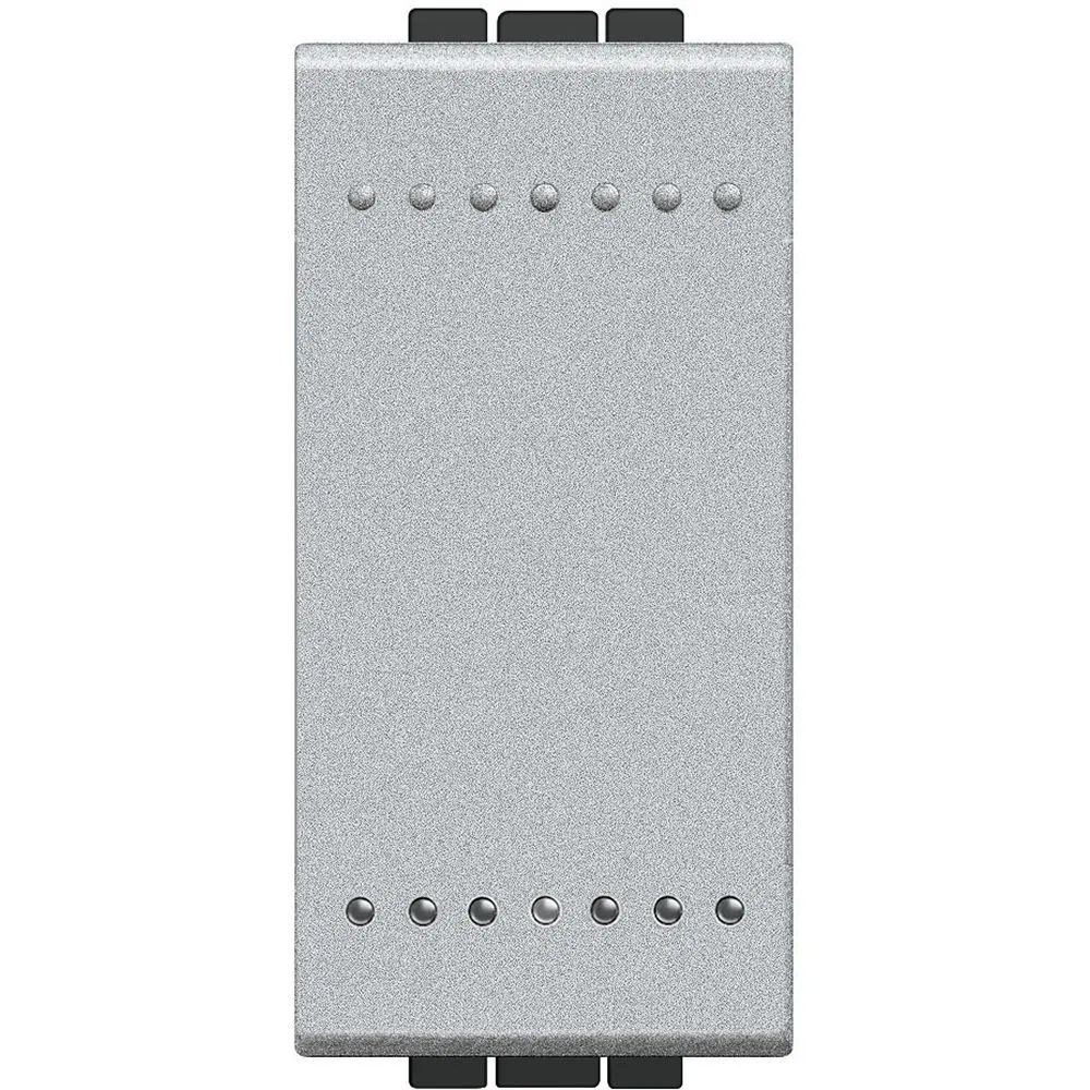 LivingLight Кнопка с автоматическими клемами, размер 1 модуль, цвет алюминий NT4005A Legrand