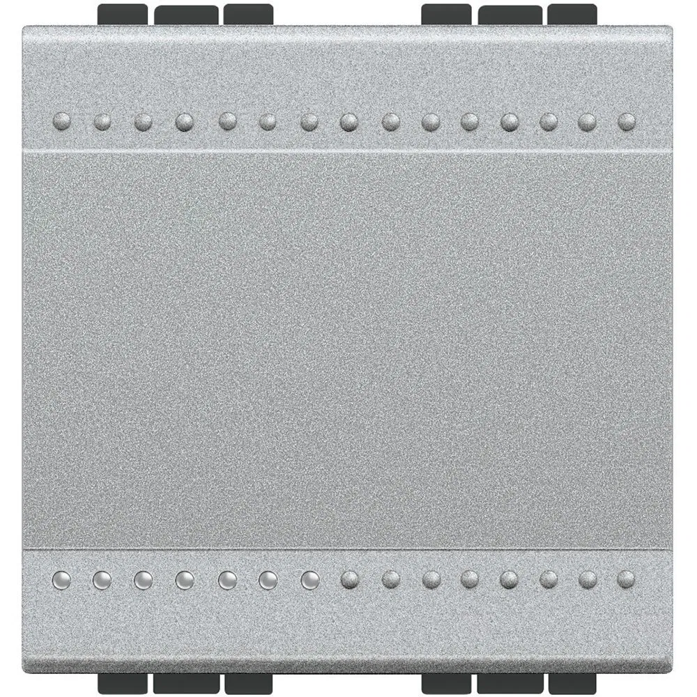 LivingLight Кнопка с винтовыми клемами, размер 2 модуля, цвет алюминий NT4005M2N Legrand
