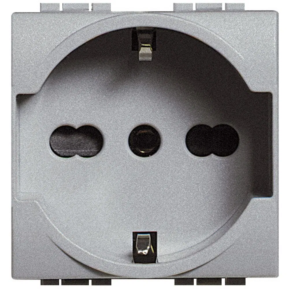 插座 2P + 接地 (中置, 侧置) 16A 带保护门 2 模块 NT4140/16 Legrand
