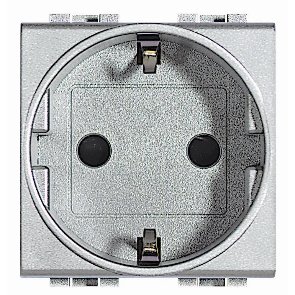 Livinglight Розетка силовая 2К+З с автоматическими клемами, алюминий NT4141AN Legrand