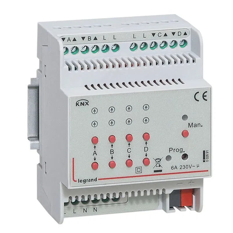 KNX. Активатор для приводов жалюзи/рольставень 4-канальный 6А.DIN 4 модуля. 002691 Legrand