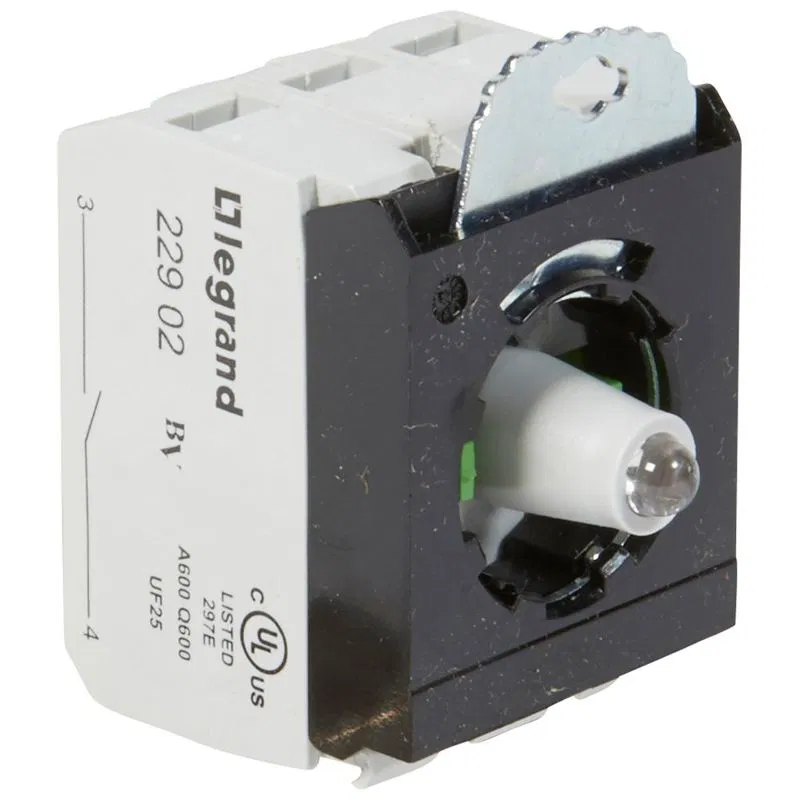 Button component block - Osmoz - for assembly - with backlight - screw mounting - 24V~/= - 2 NO - red - 3 stations 023007 Legrand