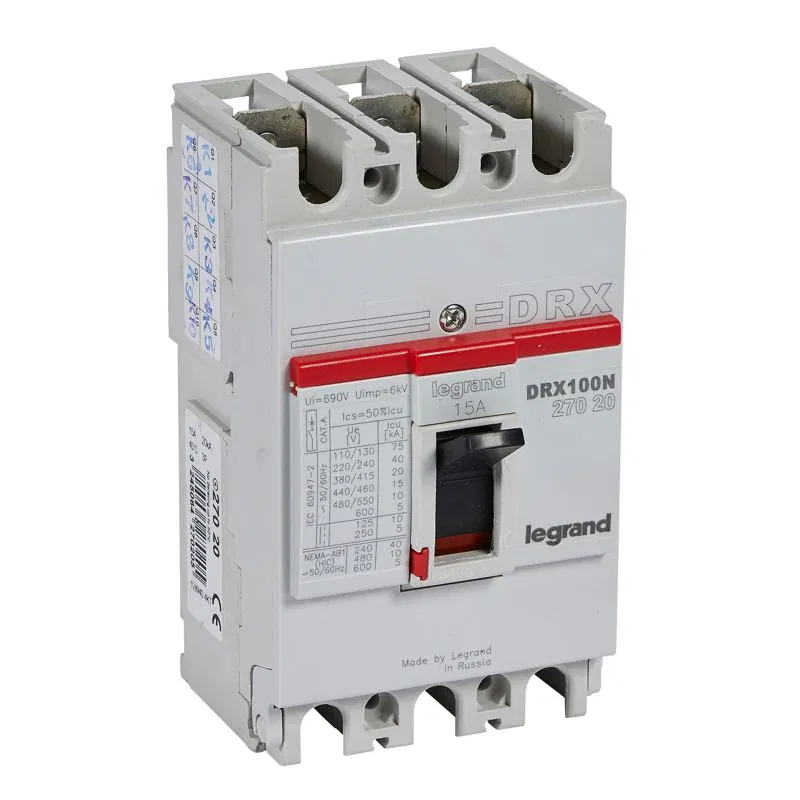 3p 15A 20kA Circuit breaker DRX125 thermomagnetic trip Leg 027020