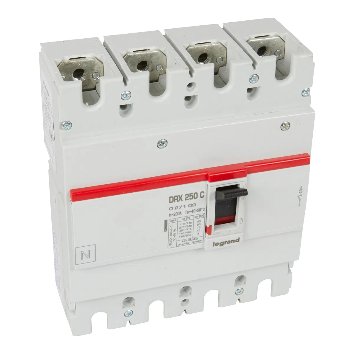 4P 200A 18kA DRX250 热磁脱扣式断路器 Leg 027109 Legrand
