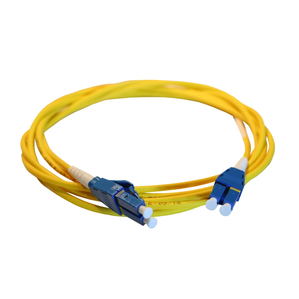 Fiber optic cord OS2 - single mode - LC/LC - reverse polarity - 1 m - yellow 032686 Legrand