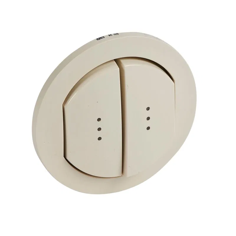 2-way switch Celiane with backlight IP44 ivory Leg 067824