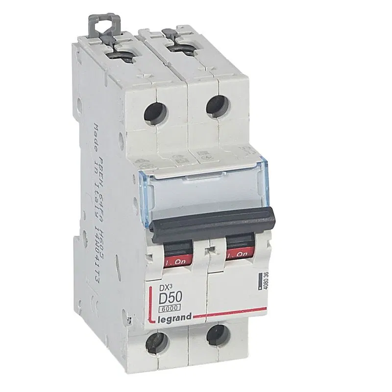 DX3 断路器 2P D50A 6000/10kA LEGRAND 408036