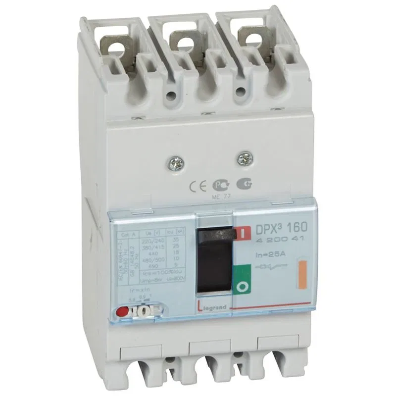 DPX³ 160 自动断路器 - 热磁脱扣器 - 25 kA - 400 V~ - 3P - 25 A 420041 Legrand
