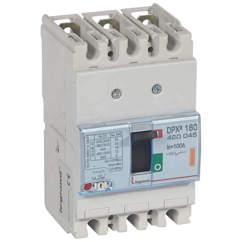 DPX³ 160 自动断路器 - 热磁脱扣器 - 25 kA - 400 V~ - 3P - 100 A 420045 Legrand