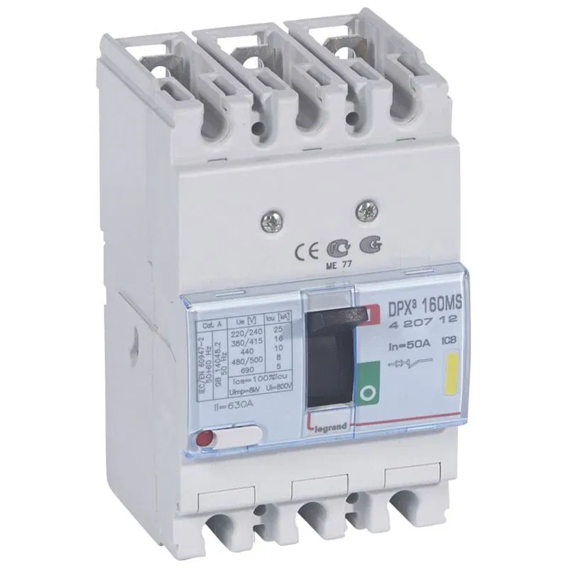 Circuit breaker 3p 50A 16kA DPX3 160 400V magnetic trip Leg 420712 Legrand